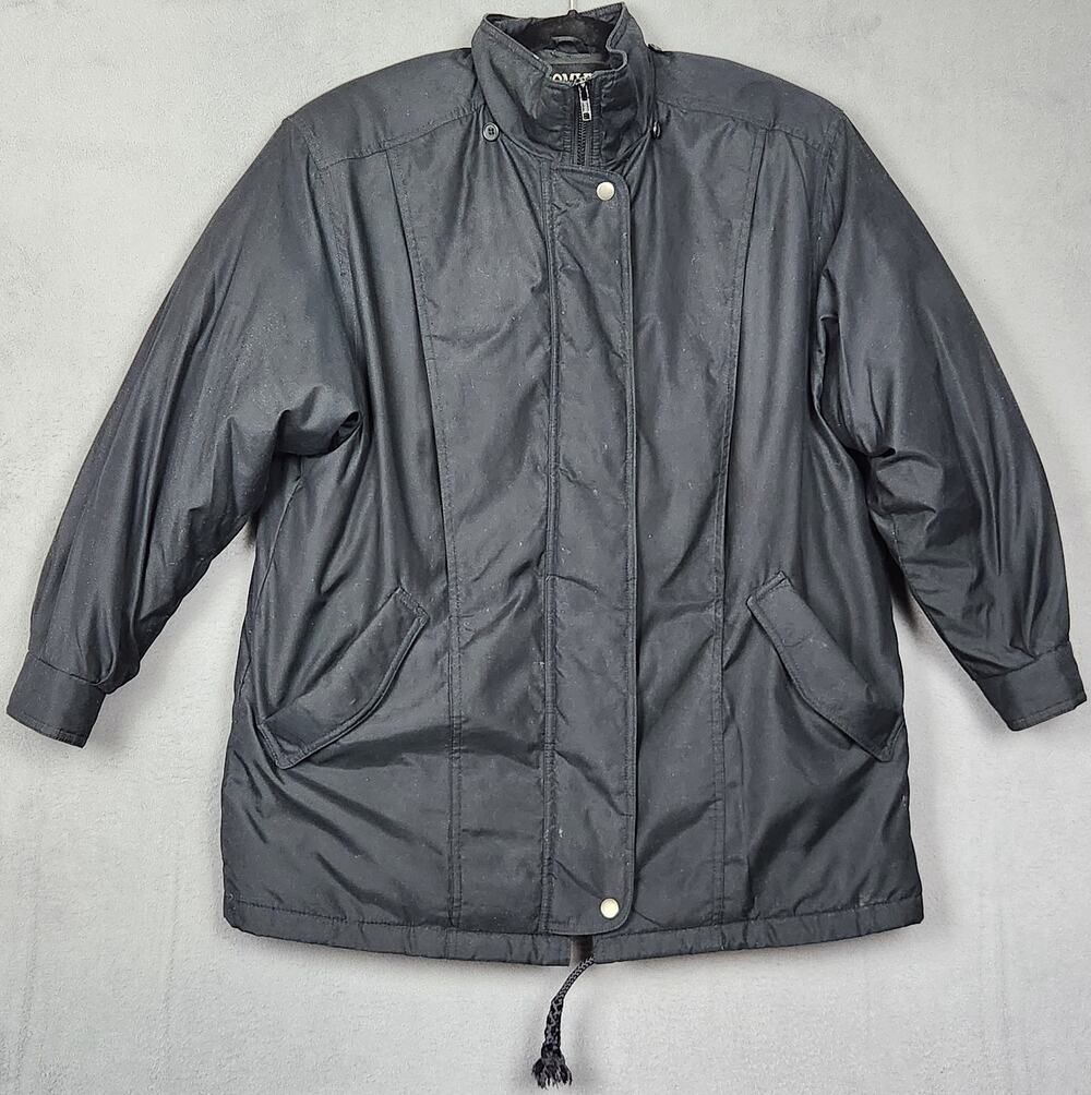 BROMLEY SPORT Down Jacket Womens Petite Medium Black Full Zip Pockets Lined